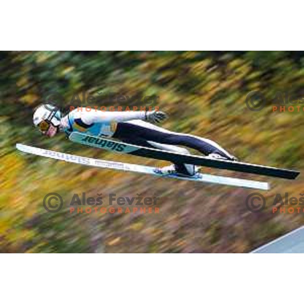 Domen Prevc competes at Slovenian Ski jumping National Championship summer edition in Kranj, Slovenia on October 21, 2025