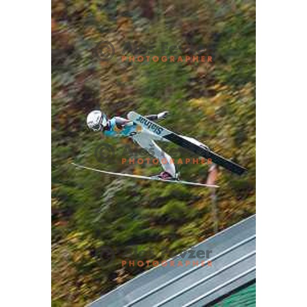 Nika Prevc competes at Slovenian Ski jumping National Championship summer edition in Kranj, Slovenia on October 21, 2025