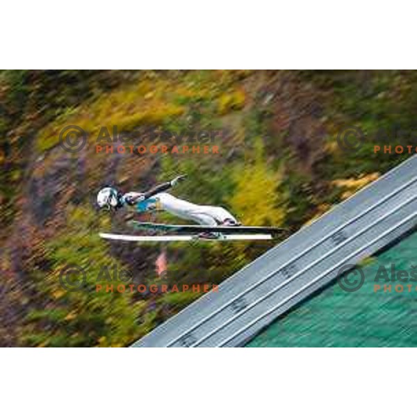 Nika Prevc competes at Slovenian Ski jumping National Championship summer edition in Kranj, Slovenia on October 21, 2025