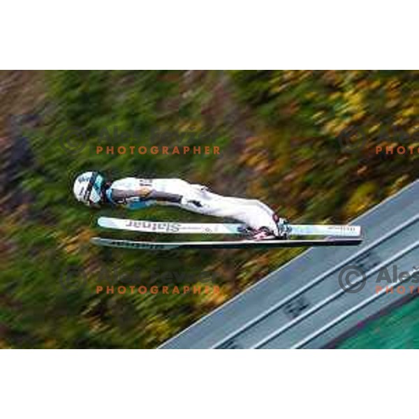 Nika Prevc competes at Slovenian Ski jumping National Championship summer edition in Kranj, Slovenia on October 21, 2025