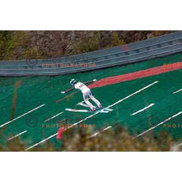 Nika Prevc competes at Slovenian Ski jumping National Championship summer edition in Kranj, Slovenia on October 21, 2025