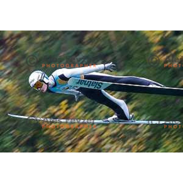 Domen Prevc competes at Slovenian Ski jumping National Championship summer edition in Kranj, Slovenia on October 21, 2025