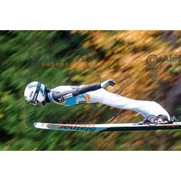 Nika Prevc competes at Slovenian Ski jumping National Championship summer edition in Kranj, Slovenia on October 21, 2025