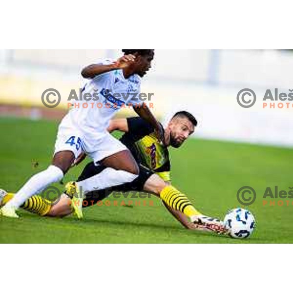 Ognjen Gnjatic of Kalcer Radomlje in action during Prva liga Telemach 2025/2026 football match between Kalcer Radomlje and Koper in Domžale, Slovenia on October 25, 2025. Photo: Filip Barbalic