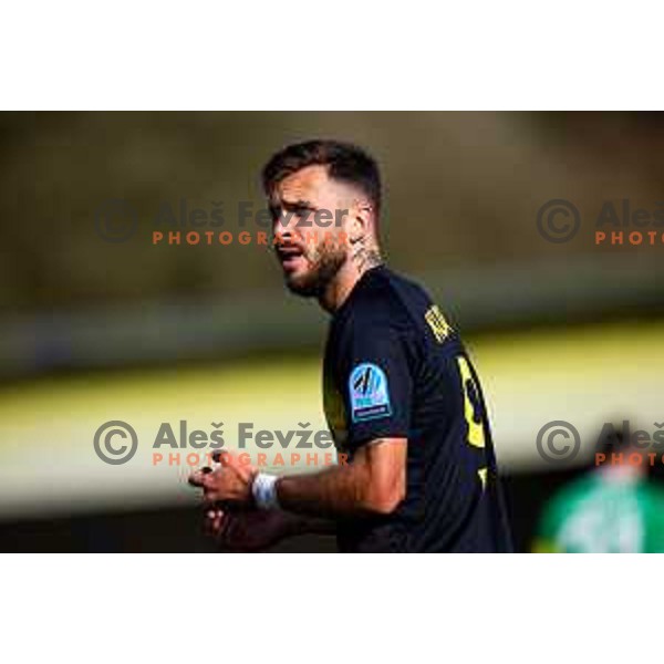 Nino Kukovec of Kalcer Radomlje in action during Prva liga Telemach 2025/2026 football match between Kalcer Radomlje and Koper in Domžale, Slovenia on October 25, 2025. Photo: Filip Barbalic