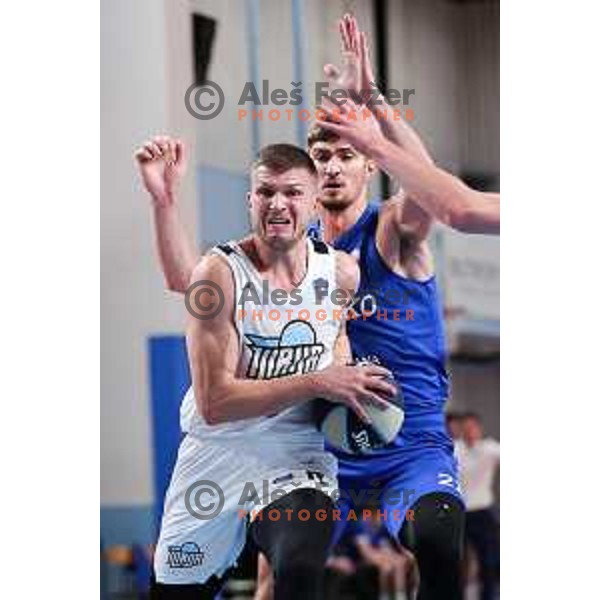 Edo Muric of Ilirija in action during OTP Bank League 2025/2026 basketball match between Ilirija and Zlatorog Lasko in Ježica, Ljubljana, Slovenia on October 25, 2025. Photo: Filip Barbalic