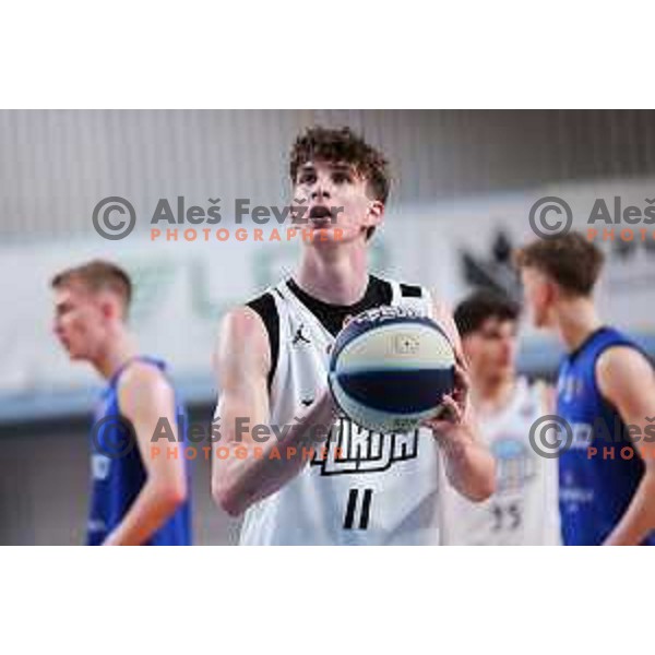 Lovro Faganel of Ilirija in action during OTP Bank League 2025/2026 basketball match between Ilirija and Zlatorog Lasko in Ježica, Ljubljana, Slovenia on October 25, 2025. Photo: Filip Barbalic