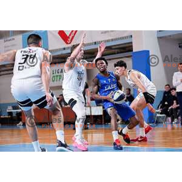 Nigel Deandre Allyn Scantlebury of Zlatorog Lasko in action during OTP Bank League 2025/2026 basketball match between Ilirija and Zlatorog Lasko in Ježica, Ljubljana, Slovenia on October 25, 2025. Photo: Filip Barbalic