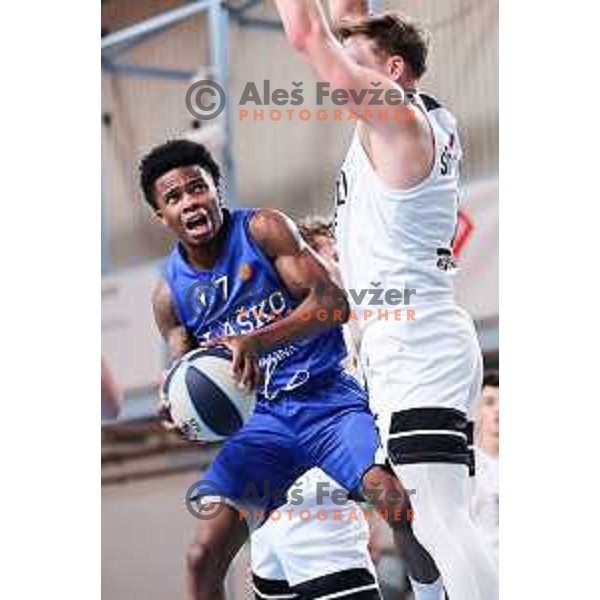 Nigel Deandre Allyn Scantlebury of Zlatorog Lasko in action during OTP Bank League 2025/2026 basketball match between Ilirija and Zlatorog Lasko in Ježica, Ljubljana, Slovenia on October 25, 2025. Photo: Filip Barbalic