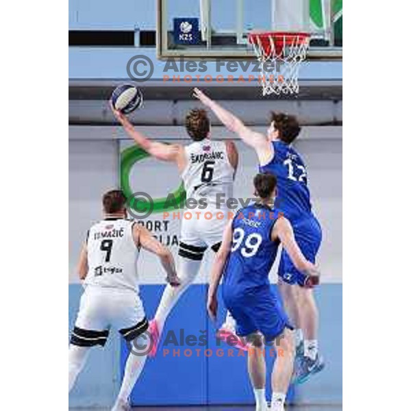 Gasper Skorjanc of Iliriaj in action during OTP Bank League 2025/2026 basketball match between Ilirija and Zlatorog Lasko in Ježica, Ljubljana, Slovenia on October 25, 2025. Photo: Filip Barbalic