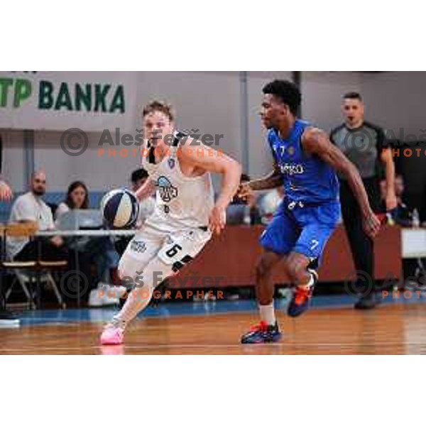 Gasper Skorjanc of Ilirija in action during OTP Bank League 2025/2026 basketball match between Ilirija and Zlatorog Lasko in Ježica, Ljubljana, Slovenia on October 25, 2025. Photo: Filip Barbalic