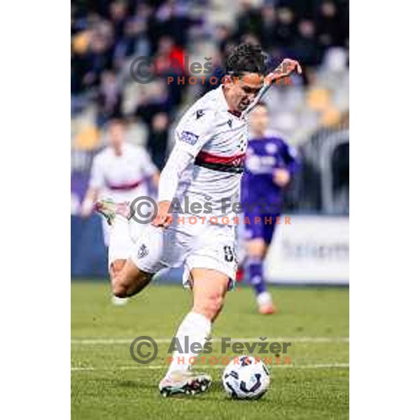 Haris Kadric in action during Prva liga Telemach 2025/2026 football match between Maribor and Primorje at Ljudski vrt, Maribor, Slovenia on October 25, 2025 Photo: Sebastijan Andrejek Bukovec