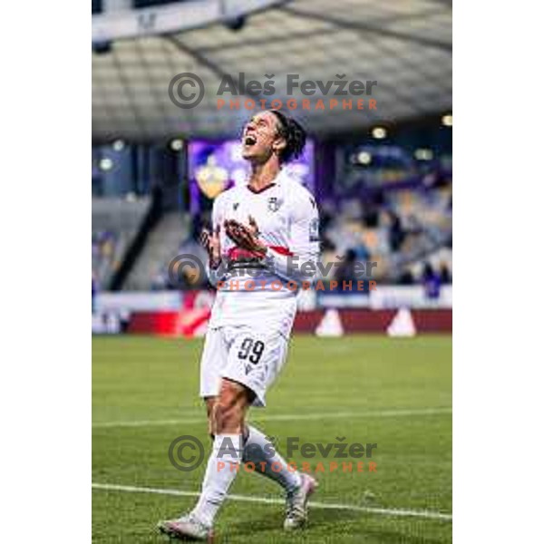 Haris Kadric in action during Prva liga Telemach 2025/2026 football match between Maribor and Primorje at Ljudski vrt, Maribor, Slovenia on October 25, 2025 Photo: Sebastijan Andrejek Bukovec