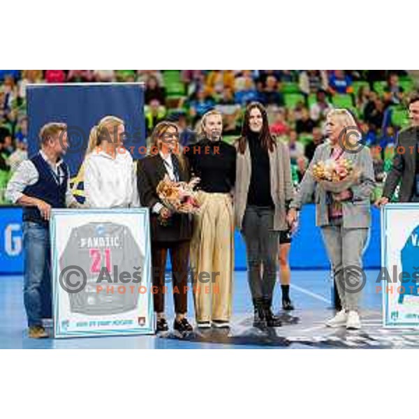 during EHF Women’s Champions League 2025/2026 handball match between Krim OTP Group Mercator (SLO) and CSM Bucaresti (ROU) in Ljubljana, Slovenia on October 25, 2025.