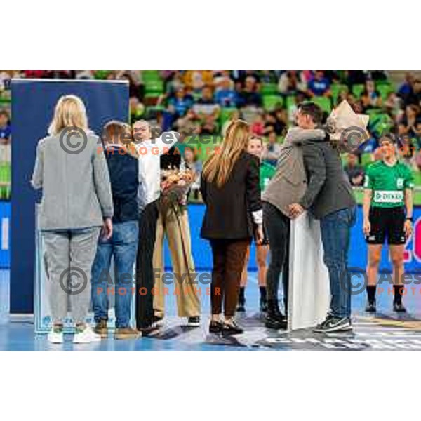 during EHF Women’s Champions League 2025/2026 handball match between Krim OTP Group Mercator (SLO) and CSM Bucaresti (ROU) in Ljubljana, Slovenia on October 25, 2025.