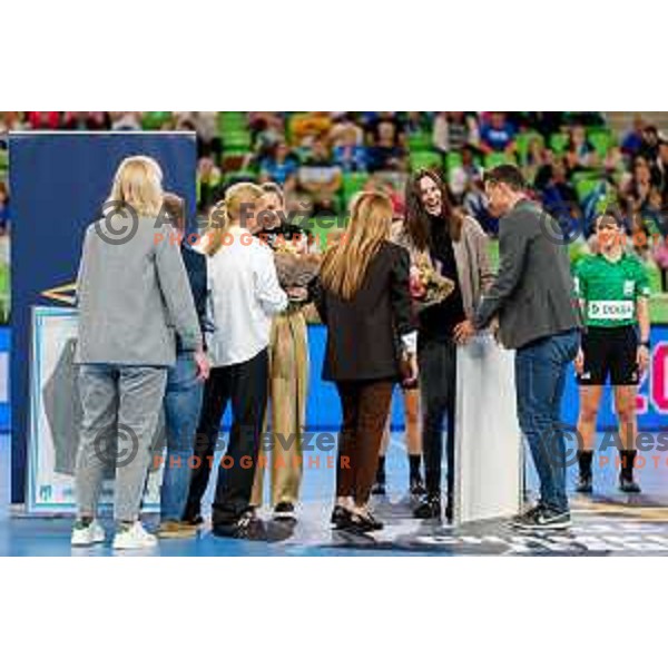 during EHF Women’s Champions League 2025/2026 handball match between Krim OTP Group Mercator (SLO) and CSM Bucaresti (ROU) in Ljubljana, Slovenia on October 25, 2025.