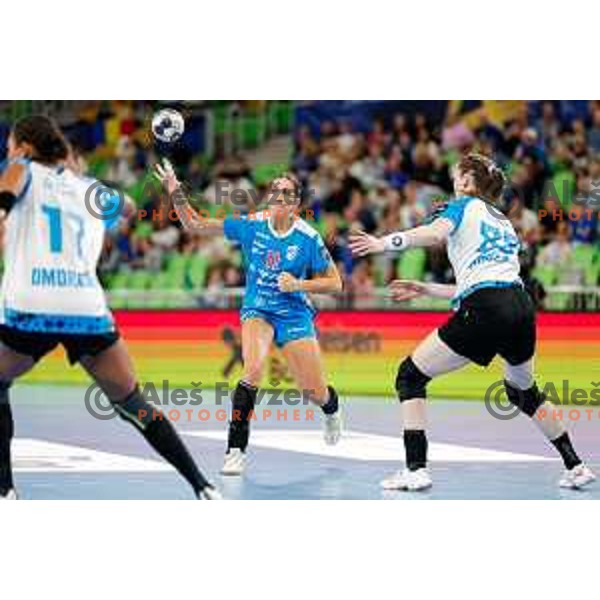 Abina Ana of Krim OTP Group Mercator during EHF Women’s Champions League 2025/2026 handball match between Krim OTP Group Mercator (SLO) and CSM Bucaresti (ROU) in Ljubljana, Slovenia on October 25, 2025.