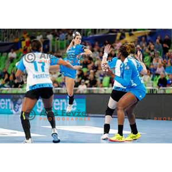 Abina Ana of Krim OTP Group Mercator during EHF Women’s Champions League 2025/2026 handball match between Krim OTP Group Mercator (SLO) and CSM Bucaresti (ROU) in Ljubljana, Slovenia on October 25, 2025.