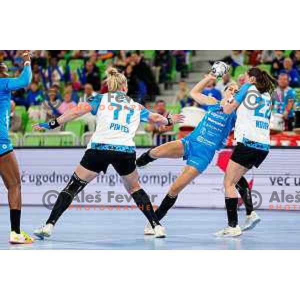 Abina Ana of Krim OTP Group Mercator during EHF Women’s Champions League 2025/2026 handball match between Krim OTP Group Mercator (SLO) and CSM Bucaresti (ROU) in Ljubljana, Slovenia on October 25, 2025.