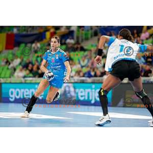 Abina Ana of Krim OTP Group Mercator during EHF Women’s Champions League 2025/2026 handball match between Krim OTP Group Mercator (SLO) and CSM Bucaresti (ROU) in Ljubljana, Slovenia on October 25, 2025.