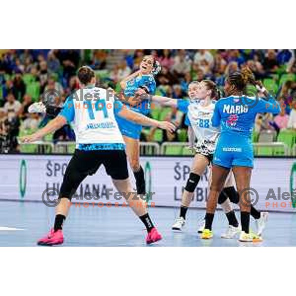 Abina Ana of Krim OTP Group Mercator during EHF Women’s Champions League 2025/2026 handball match between Krim OTP Group Mercator (SLO) and CSM Bucaresti (ROU) in Ljubljana, Slovenia on October 25, 2025.