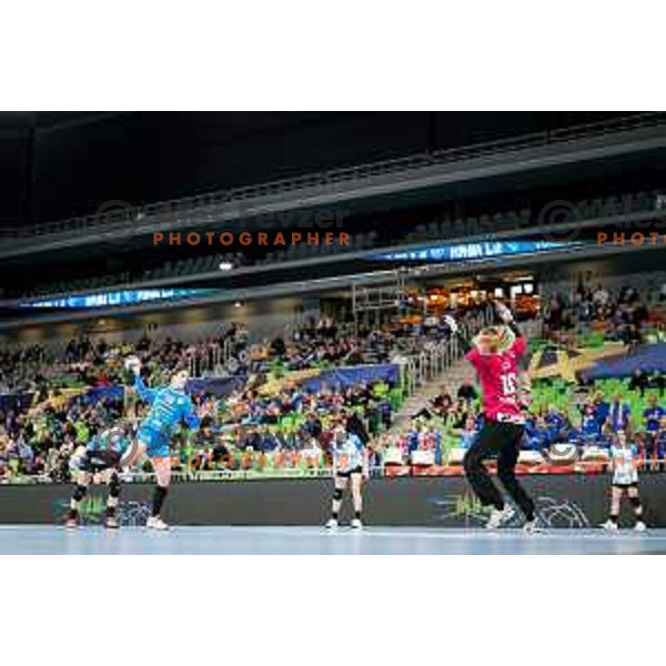 Horacek Tamara of Krim OTP Group Mercator during EHF Women’s Champions League 2025/2026 handball match between Krim OTP Group Mercator (SLO) and CSM Bucaresti (ROU) in Ljubljana, Slovenia on October 25, 2025.