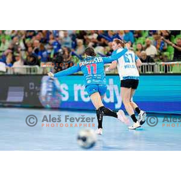 Kogovsek Tinkara of Krim OTP Group Mercator during EHF Women’s Champions League 2025/2026 handball match between Krim OTP Group Mercator (SLO) and CSM Bucaresti (ROU) in Ljubljana, Slovenia on October 25, 2025.