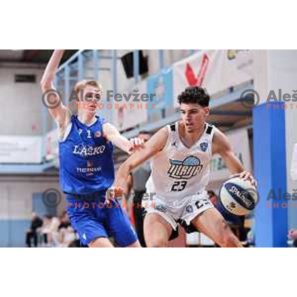 Tristan Vukotic of Ilirija in action during OTP Bank League 2025/2026 basketball match between Ilirija and Zlatorog Lasko in Ježica, Ljubljana, Slovenia on October 25, 2025. Photo: Filip Barbalic