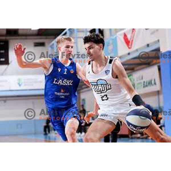 Tristan Vukotic of Ilirija in action during OTP Bank League 2025/2026 basketball match between Ilirija and Zlatorog Lasko in Ježica, Ljubljana, Slovenia on October 25, 2025. Photo: Filip Barbalic