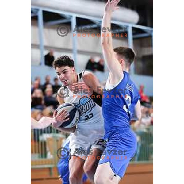 Tristan Vukotic of Ilirija in action during OTP Bank League 2025/2026 basketball match between Ilirija and Zlatorog Lasko in Ježica, Ljubljana, Slovenia on October 25, 2025. Photo: Filip Barbalic