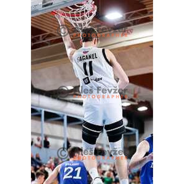 Lovro Faganel of Ilirija in action during OTP Bank League 2025/2026 basketball match between Ilirija and Zlatorog Lasko in Ježica, Ljubljana, Slovenia on October 25, 2025. Photo: Filip Barbalic