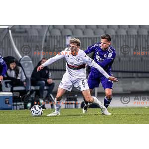 in action during Prva liga Telemach 2025/2026 football match between Maribor and Primorje at Ljudski vrt, Maribor, Slovenia on October 25, 2025 Photo: Sebastijan Andrejek Bukovec