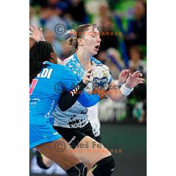 during EHF Women’s Champions League 2025/2026 handball match between Krim OTP Group Mercator (SLO) and CSM Bucaresti (ROU) in Ljubljana, Slovenia on October 25, 2025.