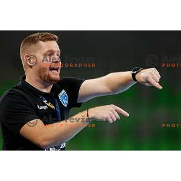 Novak Ziga, head coach of Krim OTP Group Mercator during EHF Women’s Champions League 2025/2026 handball match between Krim OTP Group Mercator (SLO) and CSM Bucaresti (ROU) in Ljubljana, Slovenia on October 25, 2025.