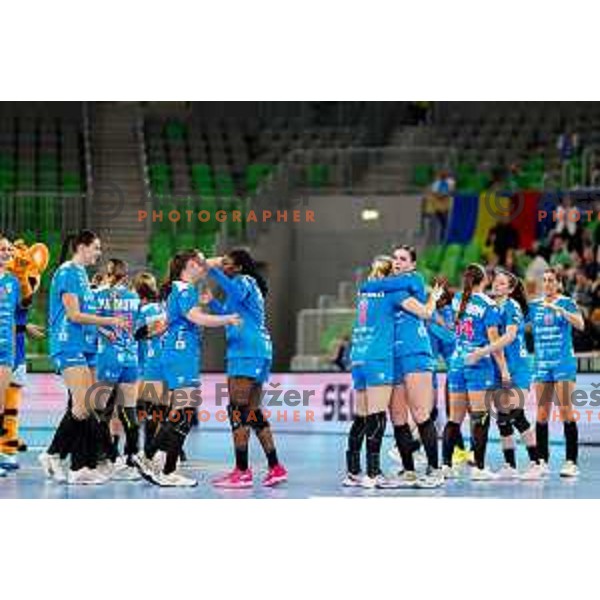 during EHF Women’s Champions League 2025/2026 handball match between Krim OTP Group Mercator (SLO) and CSM Bucaresti (ROU) in Ljubljana, Slovenia on October 25, 2025.