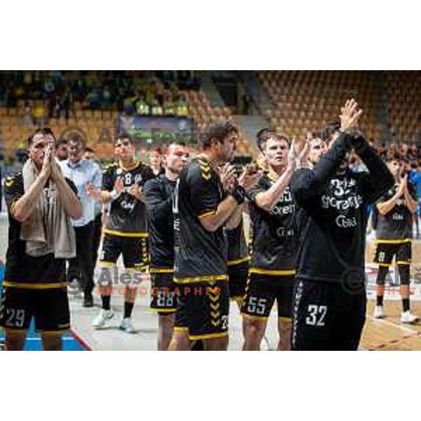 Gorenje players after 1.NLB league handball match between Celje Pivovarna Lasko and Gorenje Velenje in Celje, Slovenia on Oktober 25, 2025.