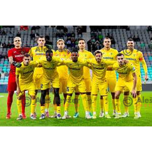 Starting XI of Domzale prior to the Prva liga Telemach 2025/2026 football match between Olimpija and Domžale in Stozice, Ljubljana, Slovenia on October 26, 2025. Photo: Filip Barbalic