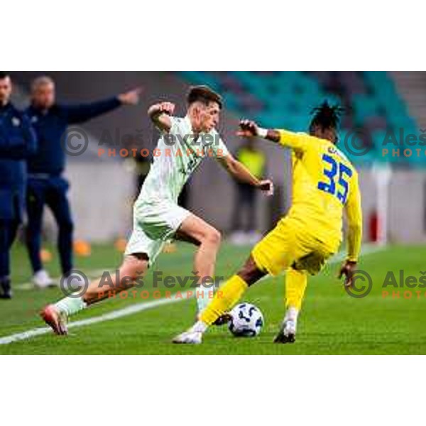 Mateo Acimovic of Olimpija in action during Prva liga Telemach 2025/2026 football match between Olimpija and Domžale in Stozice, Ljubljana, Slovenia on October 26, 2025. Photo: Filip Barbalic