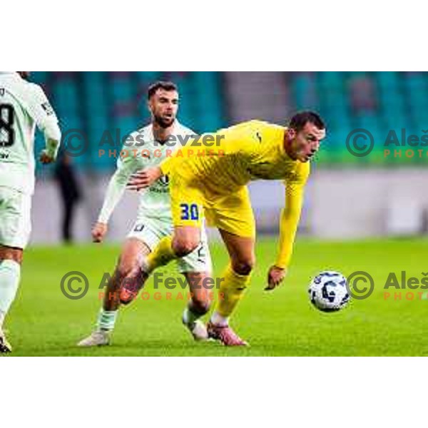 Aleksandar Kahvic of Domzale in action during Prva liga Telemach 2025/2026 football match between Olimpija and Domžale in Stozice, Ljubljana, Slovenia on October 26, 2025. Photo: Filip Barbalic