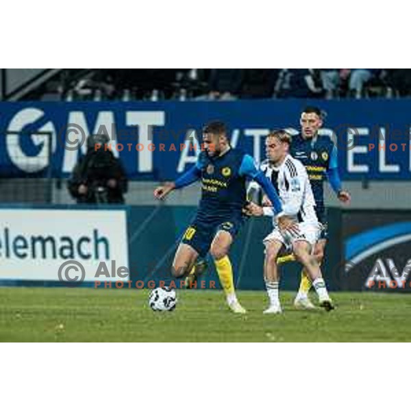 Danijel Sturm and Aljaz Antolin in action during Prva liga Telemach 2025/2026 football match between Mura and Celje at Fazanerija, Murska Sobota, Slovenia on October 25, 2025 Photo: Sebastijan Andrejek Bukovec
