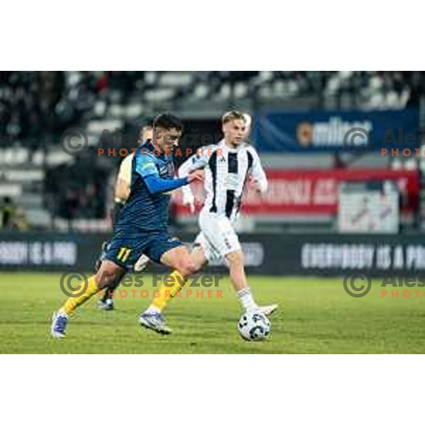 Milot Avdyli in action during Prva liga Telemach 2025/2026 football match between Mura and Celje at Fazanerija, Murska Sobota, Slovenia on October 25, 2025 Photo: Sebastijan Andrejek Bukovec