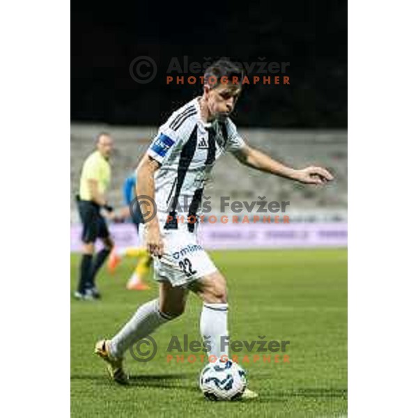 Nejc Ajhmajer in action during Prva liga Telemach 2025/2026 football match between Mura and Celje at Fazanerija, Murska Sobota, Slovenia on October 25, 2025 Photo: Sebastijan Andrejek Bukovec
