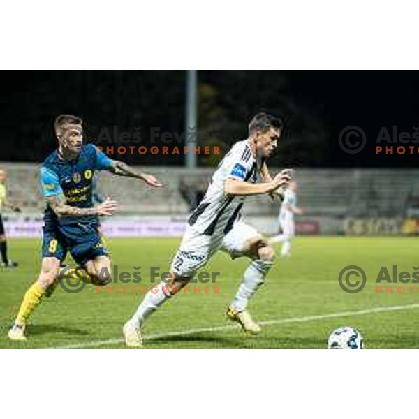 Nejc Ajhmajer and Franko Kovacevic in action during Prva liga Telemach 2025/2026 football match between Mura and Celje at Fazanerija, Murska Sobota, Slovenia on October 25, 2025 Photo: Sebastijan Andrejek Bukovec