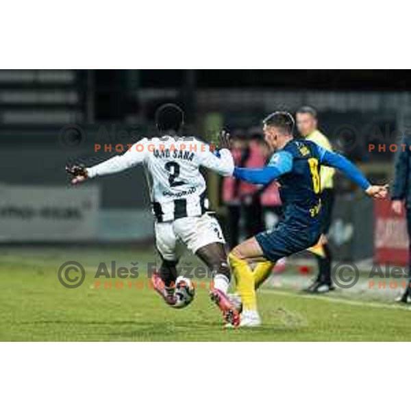 Faad Sana and Mario Kvesic in action during Prva liga Telemach 2025/2026 football match between Mura and Celje at Fazanerija, Murska Sobota, Slovenia on October 25, 2025 Photo: Sebastijan Andrejek Bukovec
