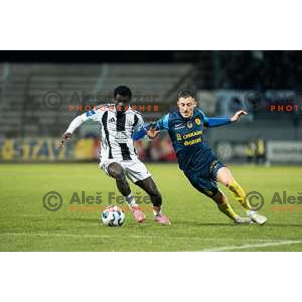 Faad Sana and Mario Kvesic in action during Prva liga Telemach 2025/2026 football match between Mura and Celje at Fazanerija, Murska Sobota, Slovenia on October 25, 2025 Photo: Sebastijan Andrejek Bukovec