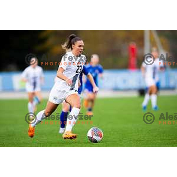 Maja Sternad of Slovenia in action during Women\'s friendly football match between Slovenia and Serbia in Sportni park Radomlje, Slovenia on October 27, 2025. Photo: Filip Barbalic