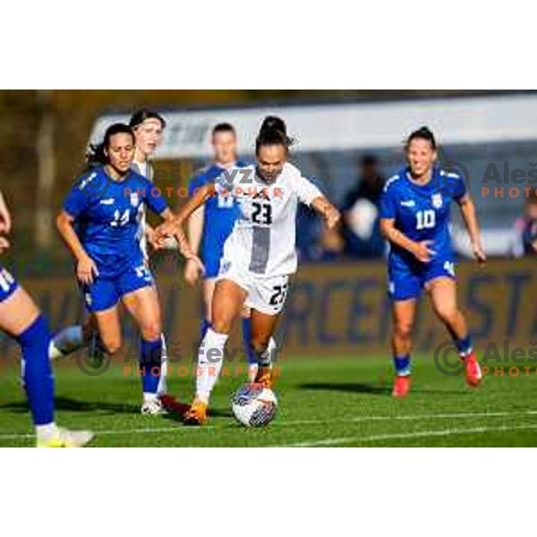 Maja Sternad of Slovenia in action during Women\'s friendly football match between Slovenia and Serbia in Sportni park Radomlje, Slovenia on October 27, 2025. Photo: Filip Barbalic
