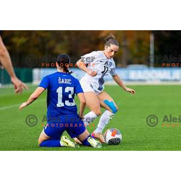 Izabela Krizaj of Slovenia in action during Women\'s friendly football match between Slovenia and Serbia in Sportni park Radomlje, Slovenia on October 27, 2025. Photo: Filip Barbalic