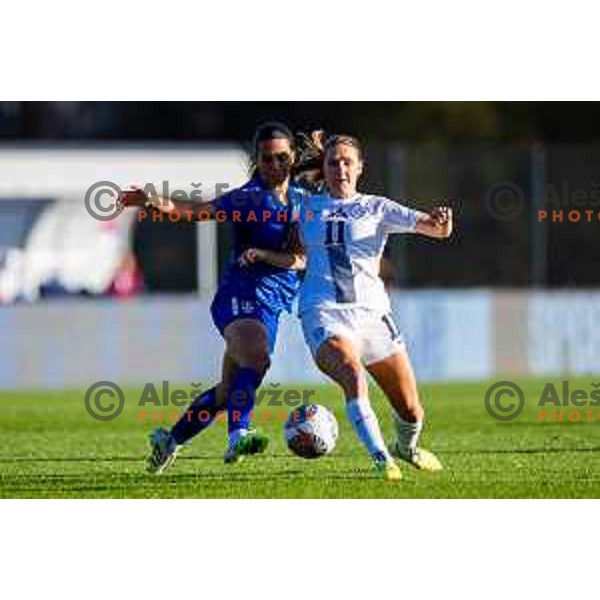 Lara Prasnikar of Slovenia in action during Women\'s friendly football match between Slovenia and Serbia in Sportni park Radomlje, Slovenia on October 27, 2025. Photo: Filip Barbalic