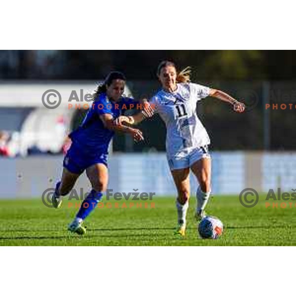 Lara Prasnikar of Slovenia in action during Women\'s friendly football match between Slovenia and Serbia in Sportni park Radomlje, Slovenia on October 27, 2025. Photo: Filip Barbalic